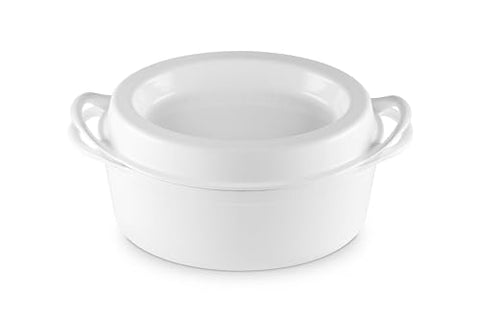Le Creuset Enameled Cast Iron Traditional Oval Doufeu, 7.25 qt., White