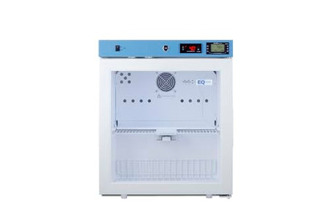 EQTemp ACR162GNSF456 19 Inch  Wide Compact Healthcare Refrigerator  1.58 cu.ft  Certified to NSF/ANSI 456 Vaccine Storage Standard (Right Hand Door  Glass Door)