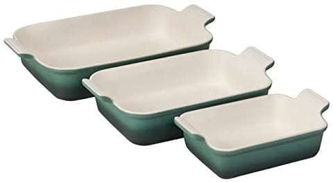 Heritage Set of 3 Rectangular Dishes - Artichaut 1.1 qt., 2.5 qt. & 4 qt.