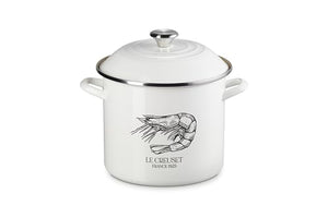 Le Creuset Enamel On Steel Traditional Shrimp Stockpot, 10 qt., White