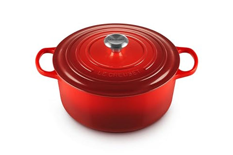 Enameled Cast Iron Signature Round Dutch Oven Lidded 7.25 qt. - Cerise