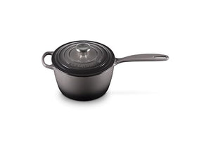 Enameled Cast Iron Signature Round Saucepan with Lid 2.25 qt. - Oyster
