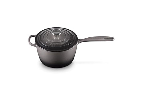 Enameled Cast Iron Signature Round Saucepan with Lid 2.25 qt. - Oyster
