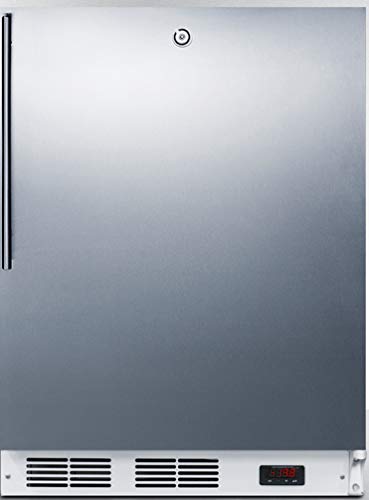 ADA compliant freestanding medical all-freezer capable of -25 C operation, with lock, stainless steel door and thin handle