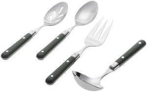 Ginkgo International Le Prix 4-Piece Stainless Steel Hostess Serving Set, Moss Green