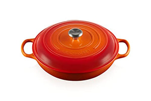 Enameled Cast Iron Signature Round Braiser Lidded 5 qt. - Flame
