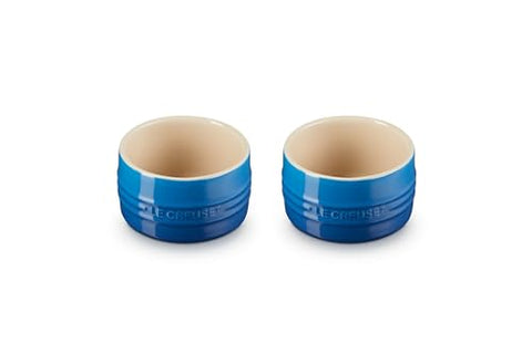 Le Creuset Stoneware Round Straight Wall Ramekin, Set of 2, 7 oz. Each, Marseille