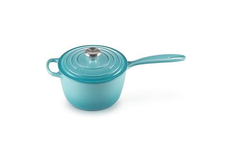 Enameled Cast Iron Signature Round Saucepan with Lid 2.25 qt. - Caribbean