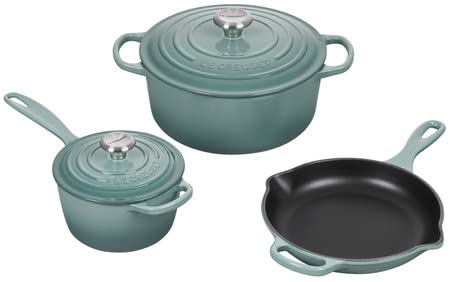 Signature Enameled Cast Iron Set of 5 - Sea Salt