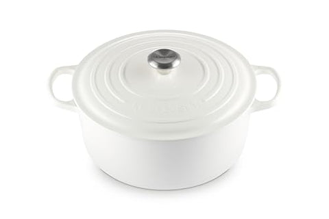 Enameled Cast Iron Signature Round Dutch Oven Lidded 9 qt - White