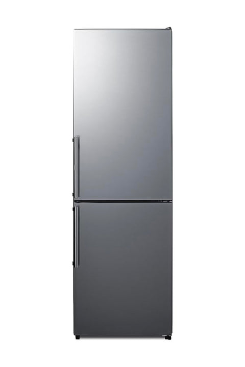 Summit 24" Refrigerator, 10.8 cu.ft. cu.ft Capacity Refrigerator-Freezer, Bottom Freezer, With Ice Maker, Stainless Steel Look - FFBF235PLIM (Right Hand Door)