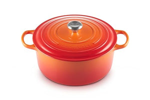 Enameled Cast Iron Signature Round Dutch Oven Lidded 9 qt - Flame
