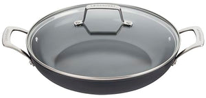 Essential Non Stick Ceramic Shallow Braiser with Glass Lid 3.9 Qt