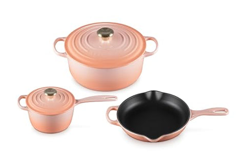 6 Piece Signature Set Peche (5.5 qt. Sig. RDO 1.75 qt. Sig. Saucepan 9 inch Sig. Skillet)