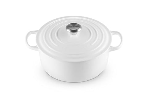 Le Creuset Enameled Cast Iron Signature Round Dutch Oven, 5.5 qt., White