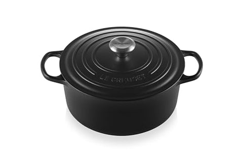 Enameled Cast Iron Signature Round Dutch Oven Lidded 5.5 qt. - Licorice