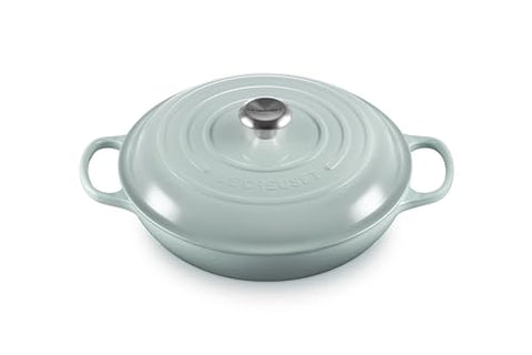 Enameled Cast Iron Signature Round Braiser Lidded 3.5 qt. - Sea Salt