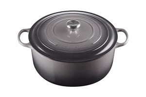 Enameled Cast Iron Signature Round Dutch Oven Lidded 13.25 qt. - Oyster