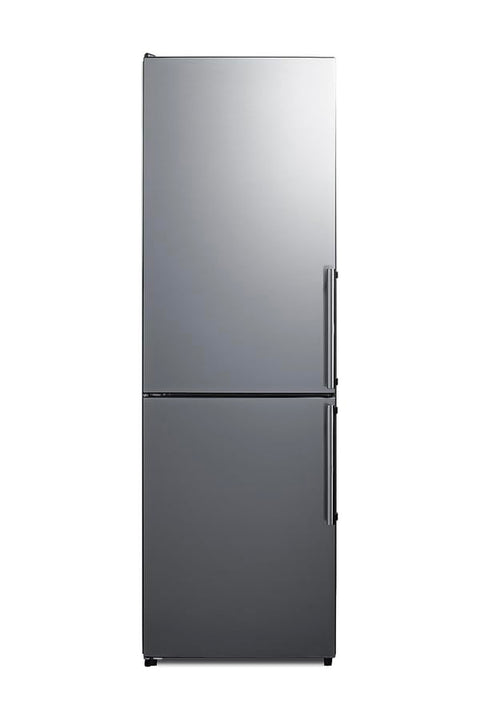 Summit 24" Refrigerator, 10.8 cu.ft. cu.ft Capacity Refrigerator-Freezer, Bottom Freezer, With Ice Maker,Stainless Steel Look - FFBF235PLIMLHD (Left Handed Door Swing)