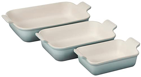 Heritage Set of 3 Rectangular Dishes - Sea Salt 1.1 qt., 2.5 qt. & 4 qt.