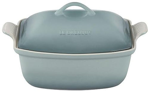 Stoneware Heritage Deep Rectangular Covered Casserole 4.5 qt. - Sea Salt