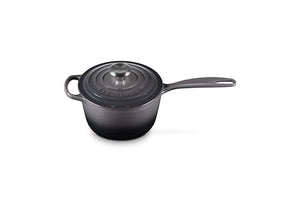 Enameled Cast Iron Signature Round Saucepan with Lid 1.75 qt. - Oyster