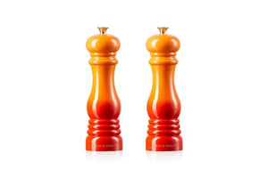 Salt And Pepper Mill Set - Flame 8" x 2 1/2" each