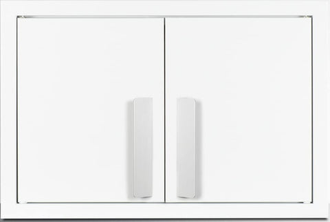 Summit Appliance CAB1812WHITE 18' Wide Wall Cabinet with Powder Coated Metal Construction in a White Finish with Two Shelves, French Doors, and Angled Steel Handles