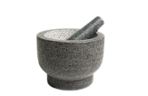 Cilio by Frieling Goliath Natural Granite Mortar and Pestle Set, Grinder for Spices and Seeds, 5 Inches Tall - Mortar Pestle Seed Grinder - Italian Mortar and Pestle
