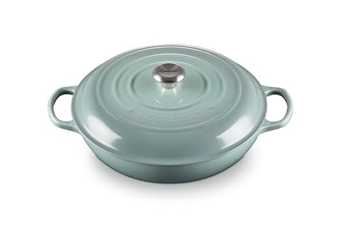 Enameled Cast Iron Signature Round Braiser Lidded 5 qt. - Sea Salt