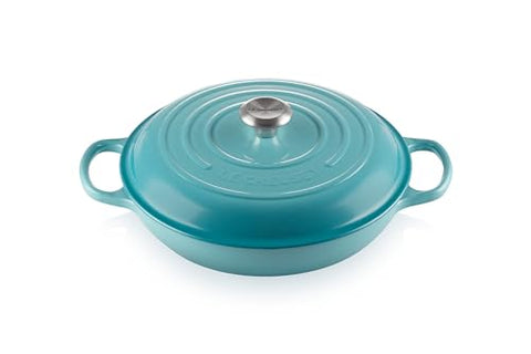 Enameled Cast Iron Signature Round Braiser Lidded 3.5 qt. - Caribbean