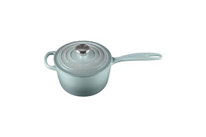 Enameled Cast Iron Signature Round Saucepan with Lid 1.75 qt. - Sea Salt