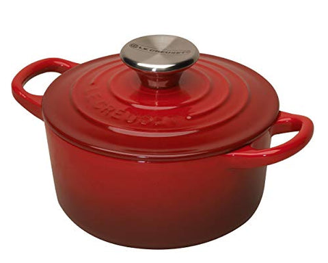 Enameled Cast Iron Traditional Round Dutch Oven with Lid 1/3 qt. - Cerise
