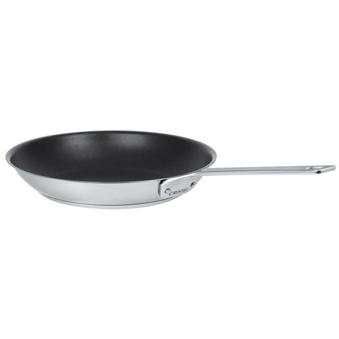 Cristel 1826 Collection 12" Non-stick Frying Pan, Made in France, 18/10 Stainless Steel, 3-Ply Construction, Double Riveted Fixed Handle, Oven and Dishwasher Safe