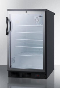 Summit SCR600BGLBIDTPUB 24 Built In Craft Pub Cellar Adjustable Glass Shelves Reversible Door Tempered Glass Door In Black