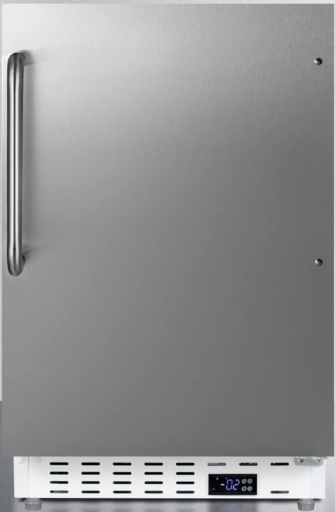 Summit Appliance ALFZ36SSTB Built-in ADA Compliant Residential All-Freezer, White, Stainless Steel Door, Towel Bar Handle, Door Storage, Temperature Alarms, Adjustable Thermostat and Manual Defrost