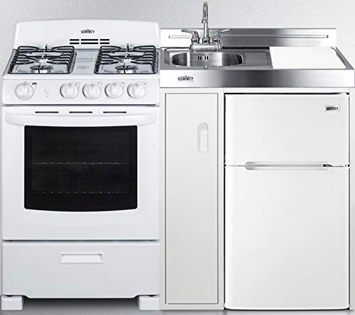Summit Appliance ACK54GASW 54" Wide All-in-One Kitchenette with 115V 4– Big Kitc