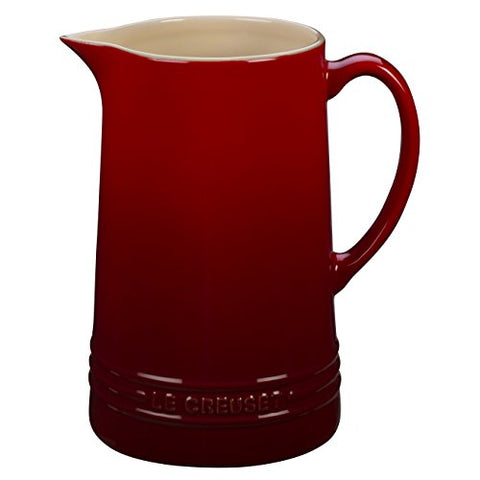 Le Creuset Stoneware Pitcher, 1.6 qt., Cerise