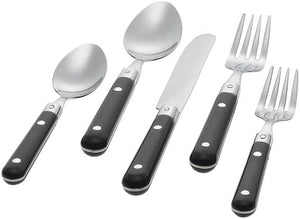 Ginkgo International Le Prix 20-Piece Stainless Steel Flatware Place Setting, Black, Service for 4