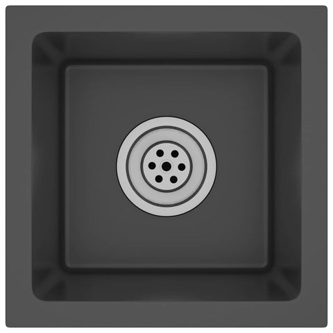 vidaXL Handmade Kitchen Sink Black Stainless Steel