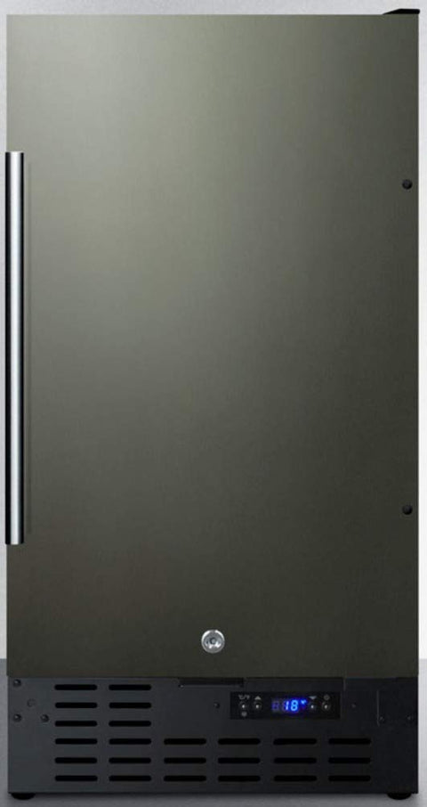 Summit SCFF1842KSADA 18"" ADA Compliant Built-in or Undercounter Freezer with 2.7 cu. ft. Capacity Frost Free Operation Digital Thermostat and Adjustable Chrome Shelves in Black Stainless Steel
