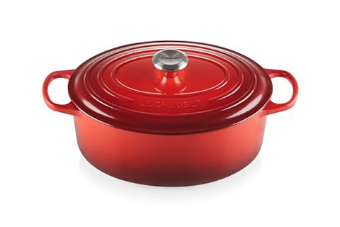 Le Creuset Enameled Cast Iron Signature Oval Dutch Oven, 6.75 qt., Cerise
