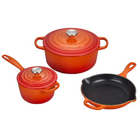 Signature Enameled Cast Iron Set of 5 - Flame