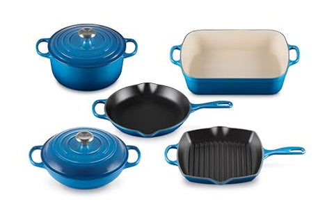 7 Piece Signature Set - Marseille (4.5 qt. RDO 2.25 qt. Braiser 10.25 In. Skillet 10.25 In. Square Skillet Grill & 5.25 qt. Rect. Roaster)