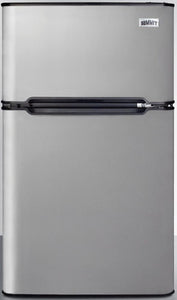 Summit Appliance CP34BSSADA ENERGY STAR Certified ADA Height 19" Wide 2-Door Refrigerator-Freezer with Stainless Steel Doors, Black Cabinet, Adjustable Glass Shelf, Adjustable Thermostat