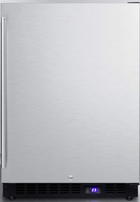 Summit 24” Freezer with Ice Maker, Built-in, Outdoor Freezer, 4.72 cu.ft. Capacity, Stainless Steel- SPFF51OSCSSIM