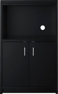 Summit Appliance CWM1ADA 2-Door Microwave Cabinet, Black; ADA Compliant Height; 2-Door Cabinet with Removable Shelving; 12.5" H x 20" W Opening; 4 Leveling Legs; Pre-Installed Cord Cutout