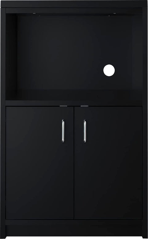 Summit Appliance CWM1ADA 2-Door Microwave Cabinet, Black; ADA Compliant Height; 2-Door Cabinet with Removable Shelving; 12.5" H x 20" W Opening; 4 Leveling Legs; Pre-Installed Cord Cutout
