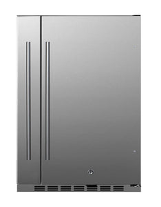 Summit 24” Shallow Depth Refrigerator, Built-in, Outdoor Refrigerator, 3.13 cu.ft. Capacity, Storage, Stainless Steel- SPR196OS24