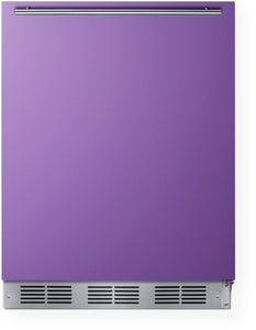 Summit Appliance BAR631BKP 24" Wide All-Refrigerator, Lavender Purple Door, Professional Handle, Hidden Evaporator, Automatic Defrost, Adjustable Thermostat, Interior Light